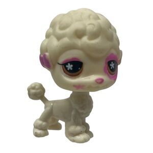 Littlest Pet Shop LPS Pink and White Poodle #551‎ LPS Dog 2008 Target Exclusive